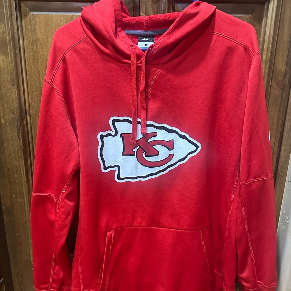 Kansas City Nike Red Hoodie with White and Red Logo